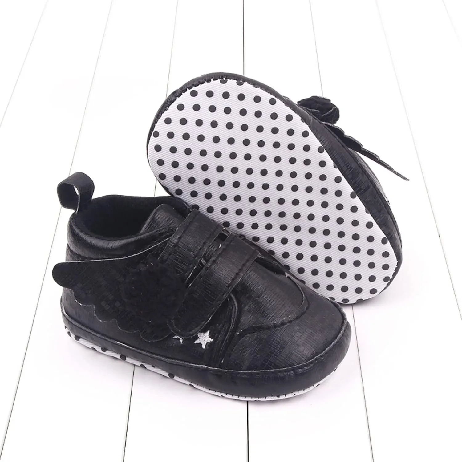 Baby Girls Boys Wing First Walking Ankle Boots, Soft Sole Infant Sneakers Fashion High-Top Non-Slip Floor Shoes