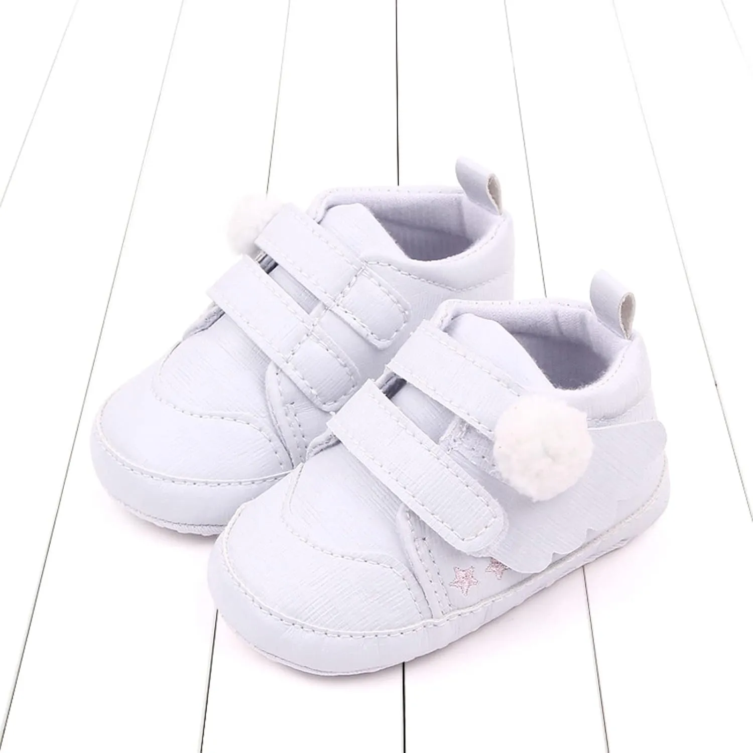 Baby Girls Boys Wing First Walking Ankle Boots, Soft Sole Infant Sneakers Fashion High-Top Non-Slip Floor Shoes