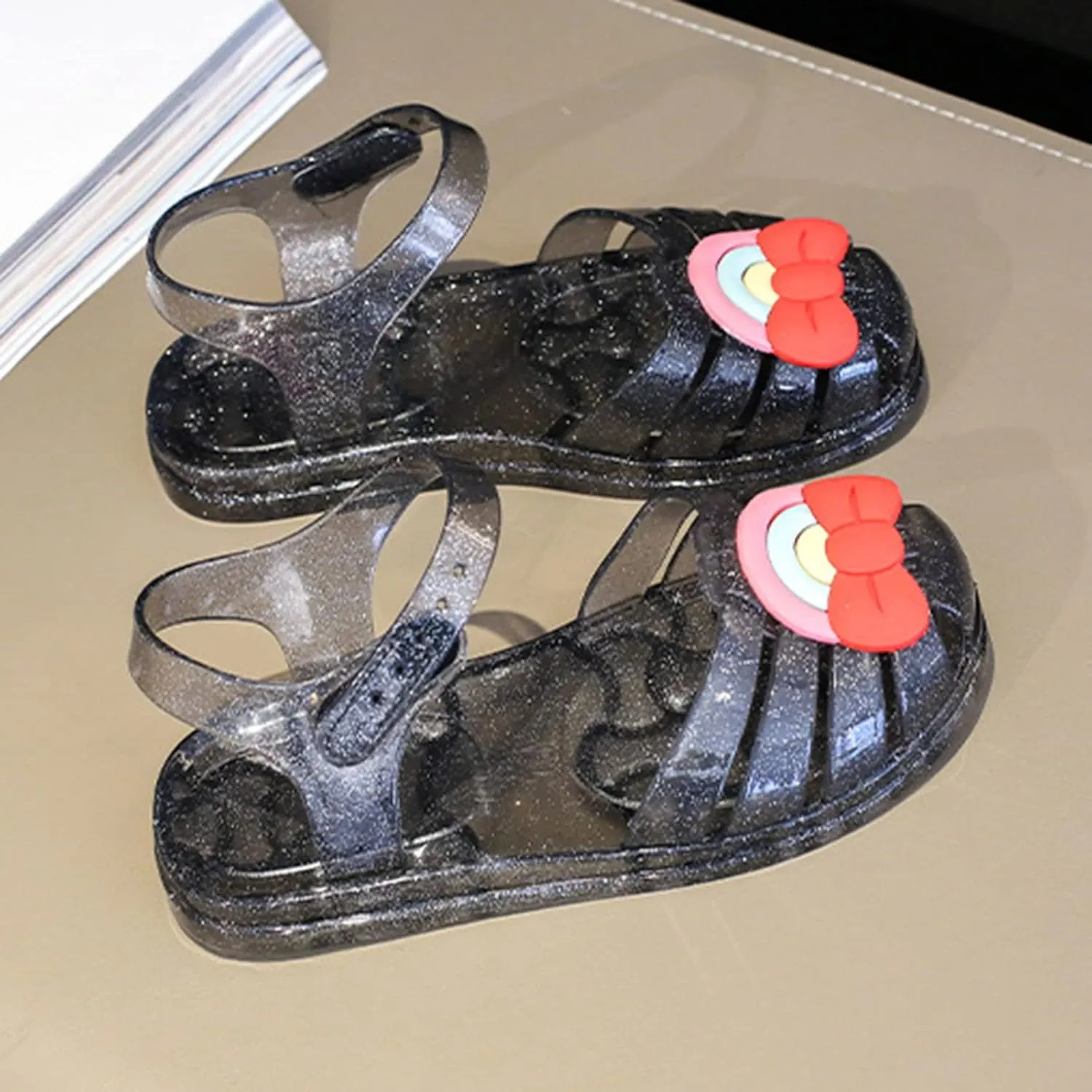 Baby Girls Cute Fruit Jelly Colors Hollow Out Non-Slip Soft Sole Sandals Toddler Kids Comfy Shoe Slip On Falts Daily
