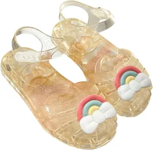 Baby Girls Cute Fruit Jelly Colors Hollow Out Non-Slip Soft Sole Sandals Toddler Kids Comfy Shoe Slip On Falts Daily