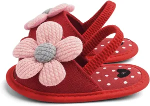 Baby Girls Flower Shoes Soft Sole Shoes Toddler Non Slip Shoes Sandals Leisure Baby Shoes for Indoor