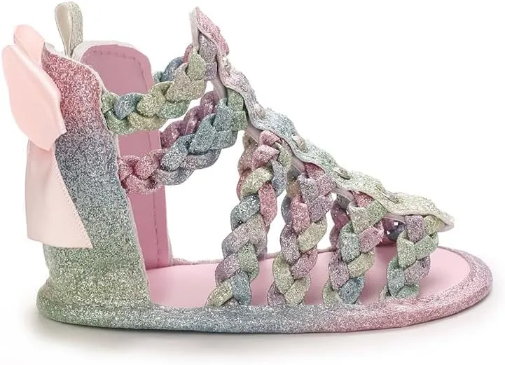 Baby Girls High Top Sandals Infant Premium Soft Sole Closed-Toe Non-Slip Shoes Toddler Soft First Walkers Shoes