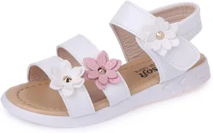 Baby Girls Sandals Open Toe Flat Toddler Kids Flower Rubber Sole Non-Slip Sandals Summer Beach Pool Sports Sandals