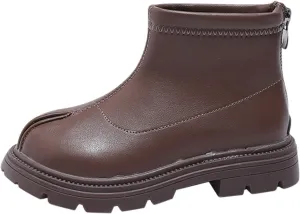 Baby Girls Side Zipper Ankle Boots Thick Sole Non Slip Plush Warm Boots Fuzzy Boots Water Proof Boots Toddler Shoes