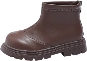 Baby Girls Side Zipper Ankle Boots Thick Sole Non Slip Plush Warm Boots Fuzzy Boots Water Proof Boots Toddler Shoes