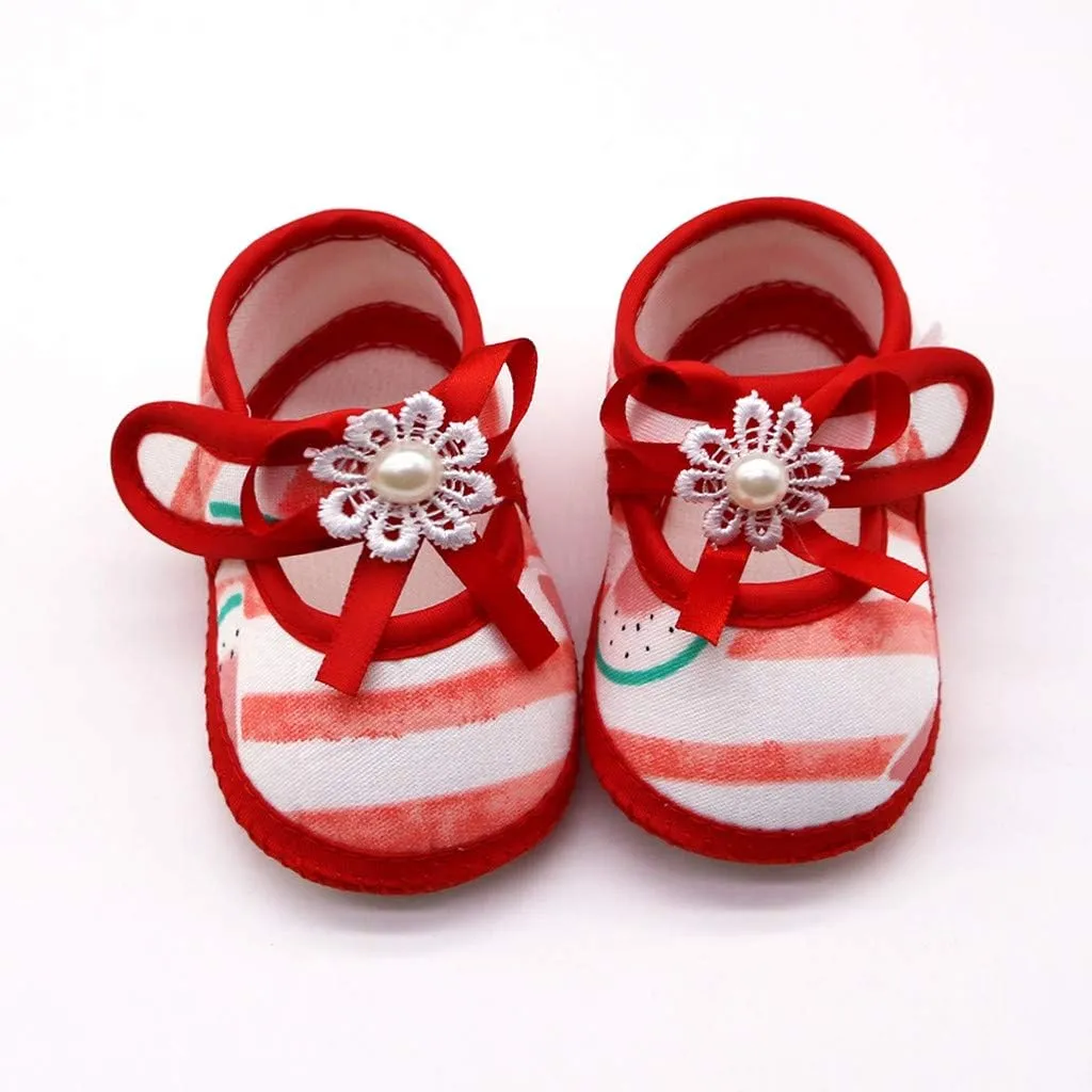 Baby Girls Soft Shoes Sole Prewalker Printing Single Watermelon Baby Girls Shoes