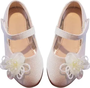 Baby Girls Sweet Flower Shoes Soft Soled Single Shoes Wedding Party Princess Shoes Dance Shoes Toddler Shoes