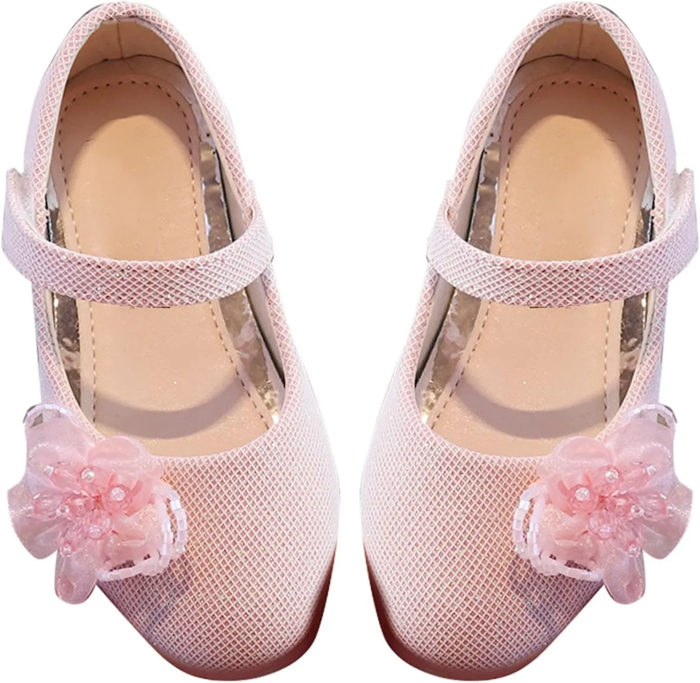 Baby Girls Sweet Flower Shoes Soft Soled Single Shoes Wedding Party Princess Shoes Dance Shoes Toddler Shoes