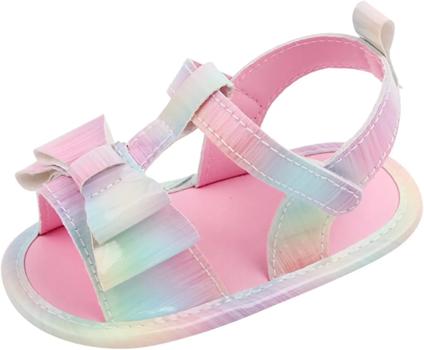 Baby Infant Boy Girl Sandals Shoes First Walkers Prewalkers Anti-Slip Soft Sole Flat Shoes Fashion (Pink, 5.5 Toddler)