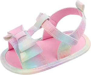 Baby Infant Boy Girl Sandals Shoes First Walkers Prewalkers Anti-Slip Soft Sole Flat Shoes Fashion (Pink, 5.5 Toddler)