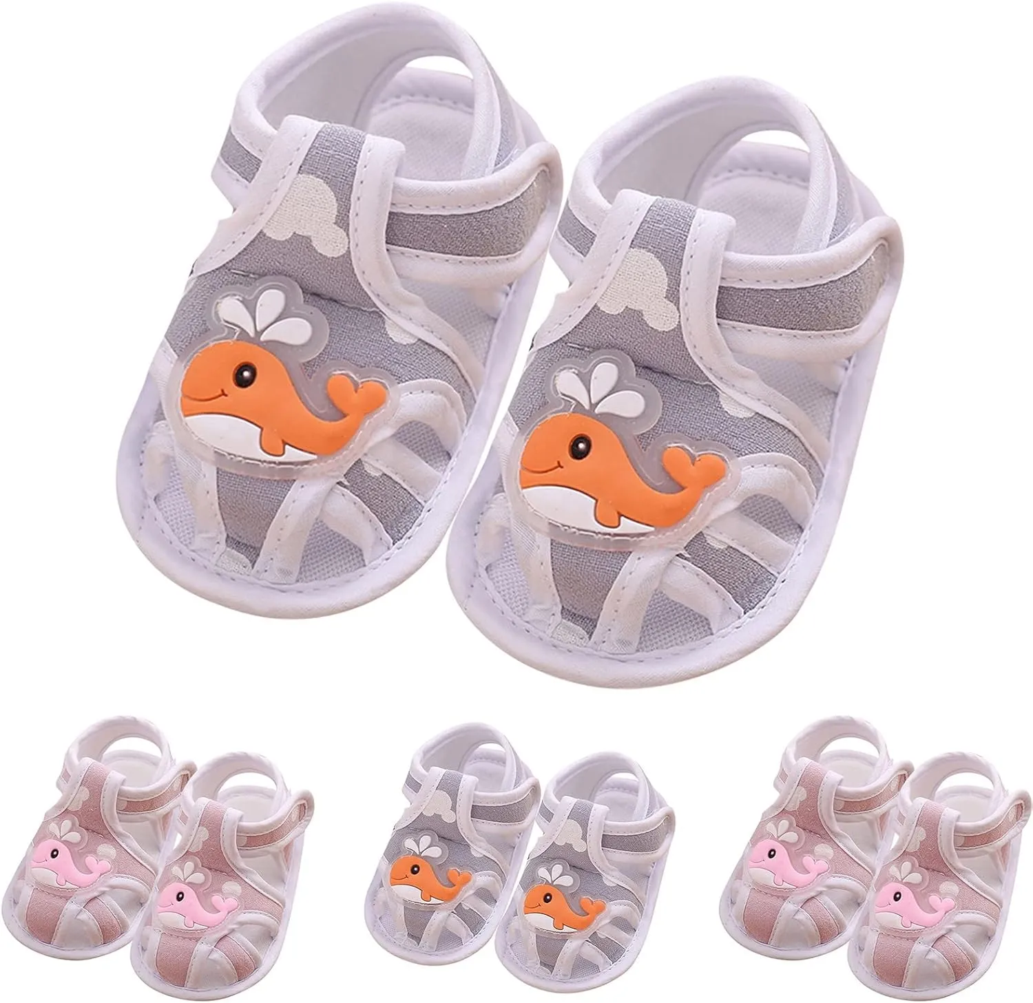 Baby Infant Boy Girl Sandals Shoes First Walking Shoes Soft Anti-Slip Rubber Sole Flat Shoes Cute (Pink, 5 Infant)