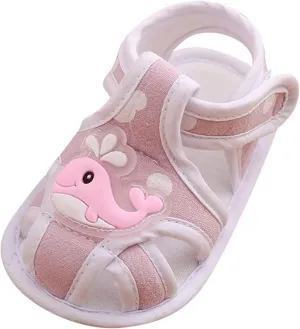 Baby Infant Boy Girl Sandals Shoes First Walking Shoes Soft Anti-Slip Rubber Sole Flat Shoes Cute (Pink, 5 Infant)