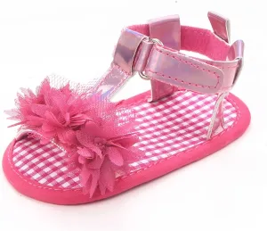 Baby Infant Shoes Boy Girl Sandals First Walkers Flat Shoes Lightweight Soft Sole Sneakers Summer (Hot Pink, 5.5 Infant)