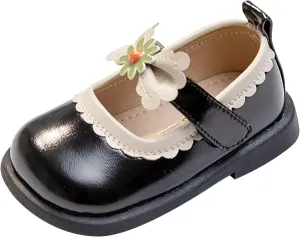 Baby Infant Shoes Boy Girl Sandals First Walkers Prewalkers Athletic Non-Slip Leather Flat Sandals (Black, 4.5 Infant)