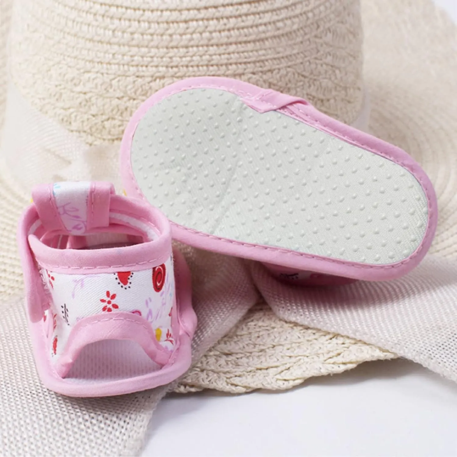Baby Infant Shoes Boy Girl Sandals First Walking Shoes Cartoon Soft Sole Flat Shoes Casual Summer (Pink, 5 Infant)