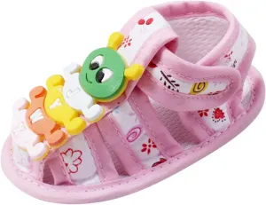 Baby Infant Shoes Boy Girl Sandals First Walking Shoes Cartoon Soft Sole Flat Shoes Casual Summer (Pink, 5 Infant)