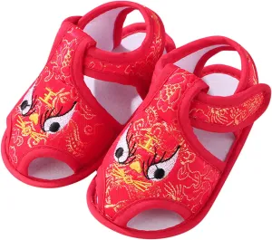 Baby Infant Shoes Boy Girl Sandals First Walking Shoes Soft Sole Breathable Prewalker Fashion Summer Crib (Red, 1213)