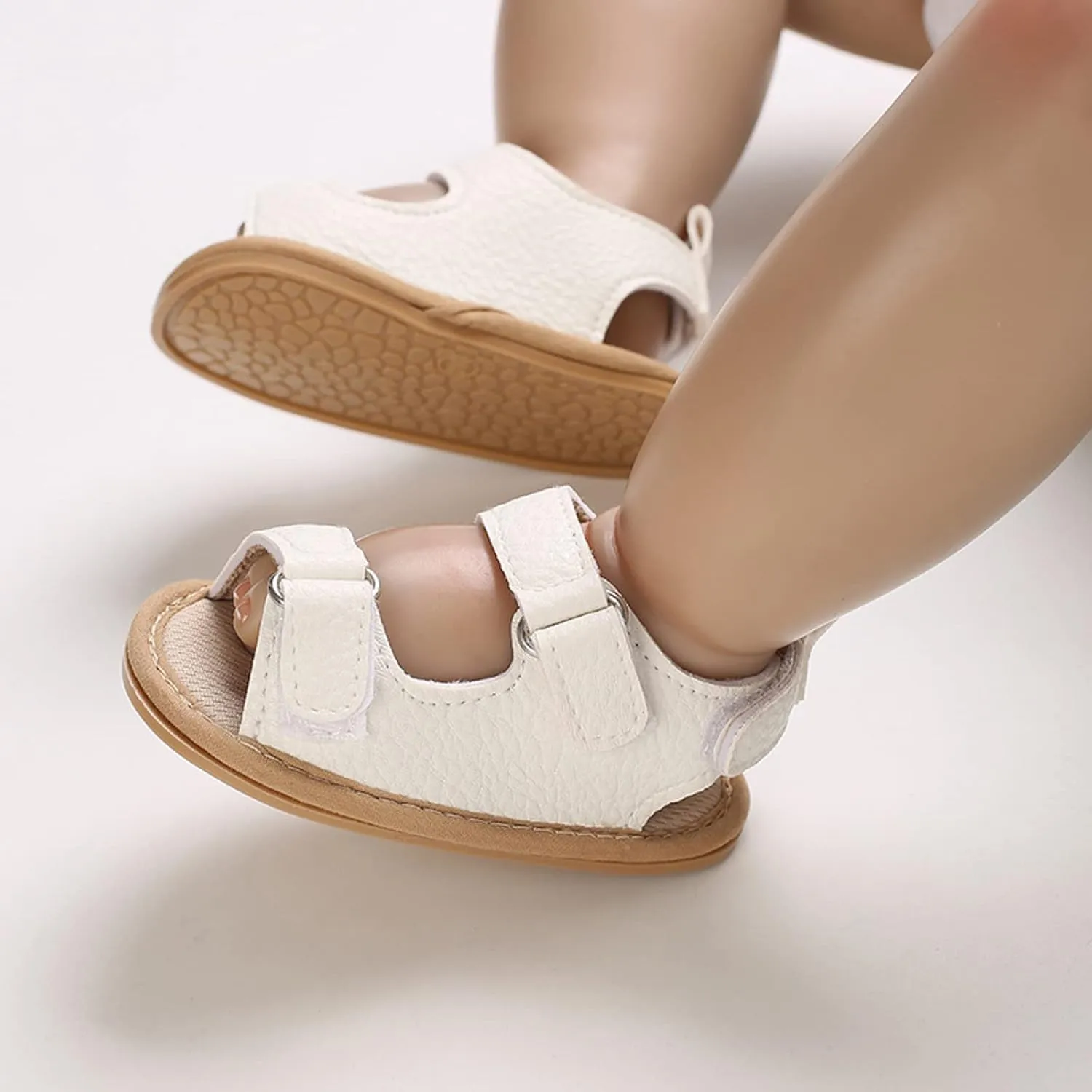 Baby Infant Shoes Boy Girl Sandals Prewalkers Soft Anti-Slip Sole Flat Shoes Comfortable Summer Beach (White, 5 Infant)