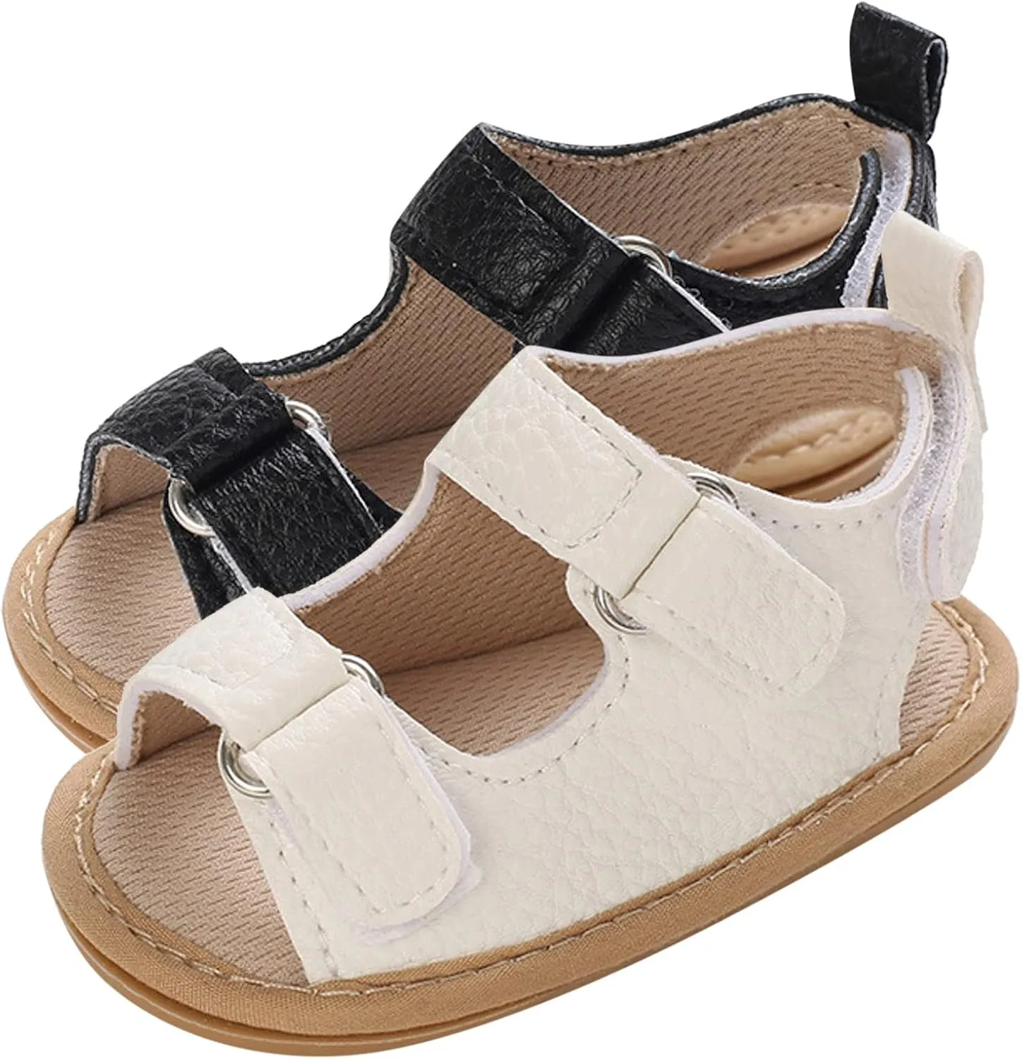Baby Infant Shoes Boy Girl Sandals Prewalkers Soft Anti-Slip Sole Flat Shoes Comfortable Summer Beach (White, 5 Infant)