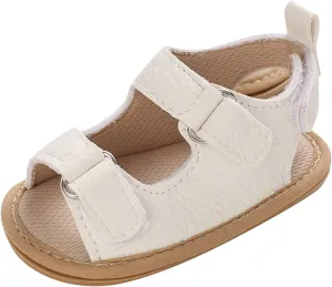 Baby Infant Shoes Boy Girl Sandals Prewalkers Soft Anti-Slip Sole Flat Shoes Comfortable Summer Beach (White, 5 Infant)