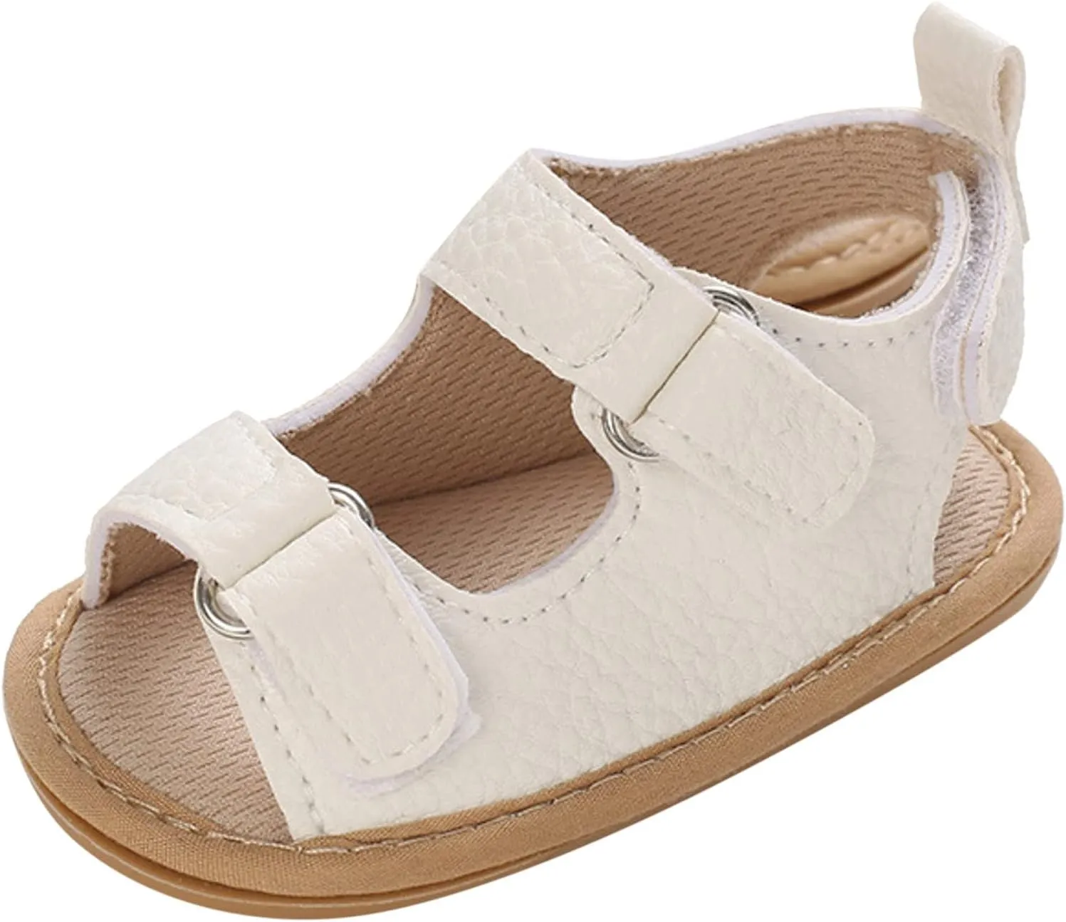Baby Infant Shoes Boy Girl Sandals Prewalkers Soft Anti-Slip Sole Flat Shoes Comfortable Summer Beach (White, 5 Infant)