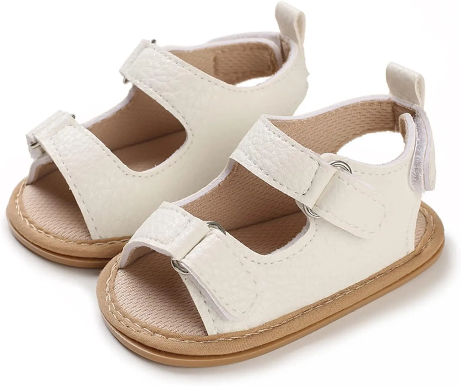 Baby Infant Shoes Boy Girl Sandals Prewalkers Soft Anti-Slip Sole Flat Shoes Comfortable Summer Beach (White, 5 Infant)
