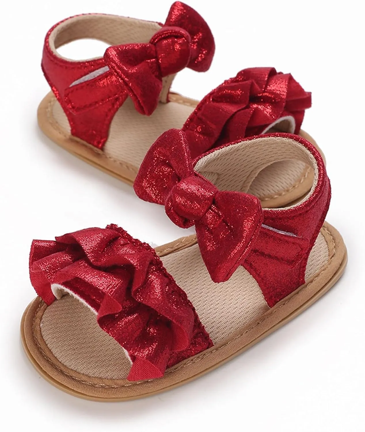 Baby Sandals Baby Toddler Infant Girls PU Leather Soft Open Toe Summer Sandals Flower Flat Shoes For Closed Toe Sandals