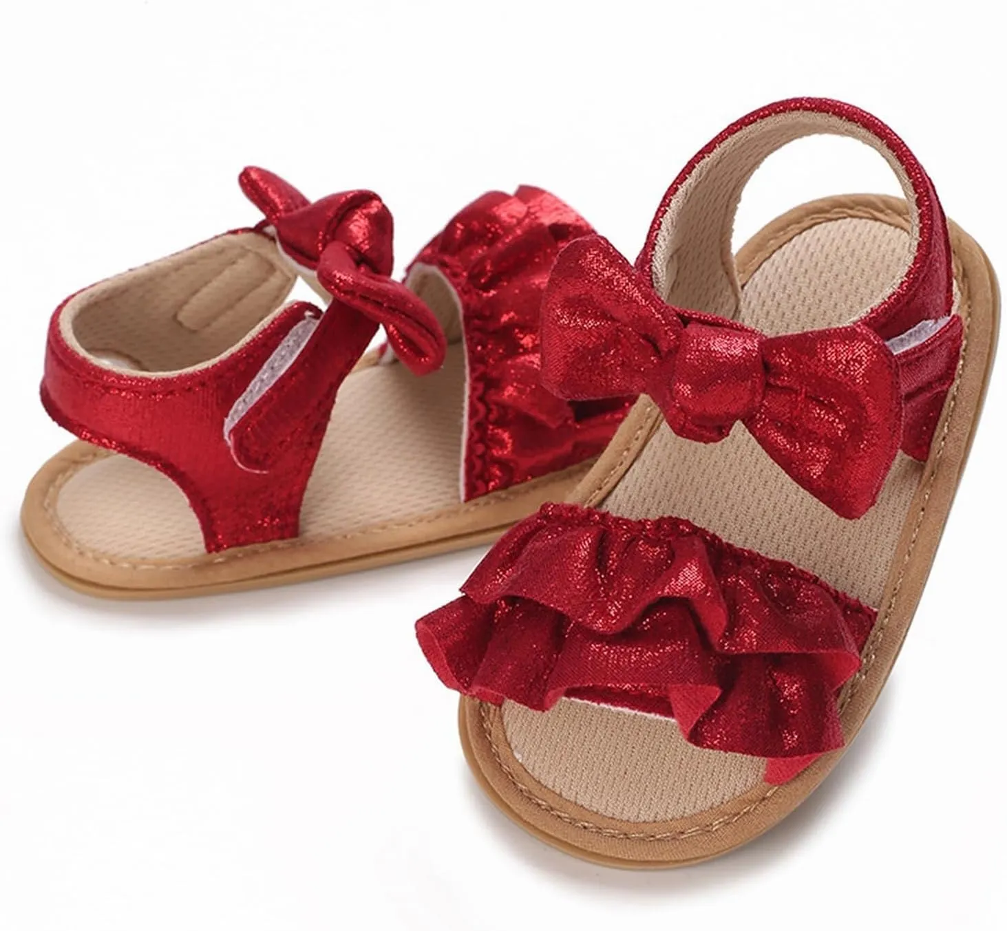 Baby Sandals Baby Toddler Infant Girls PU Leather Soft Open Toe Summer Sandals Flower Flat Shoes For Closed Toe Sandals