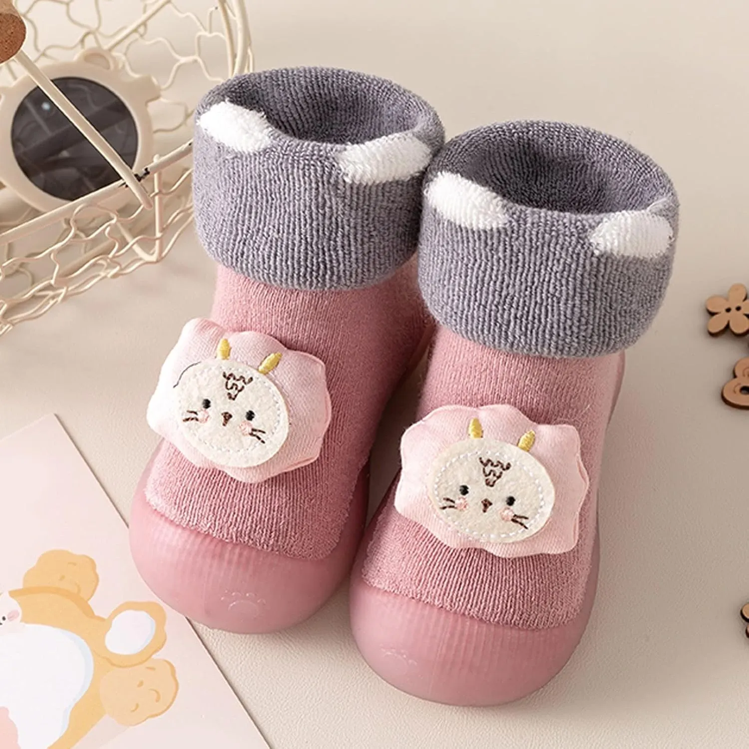 Baby Shoes Boys Girls Breathable Walking Sock Infant Shoes Baby First Walking Shoes Non-Slip Soft Sole Toddle Sneaker (Pink, 0-6 Months)