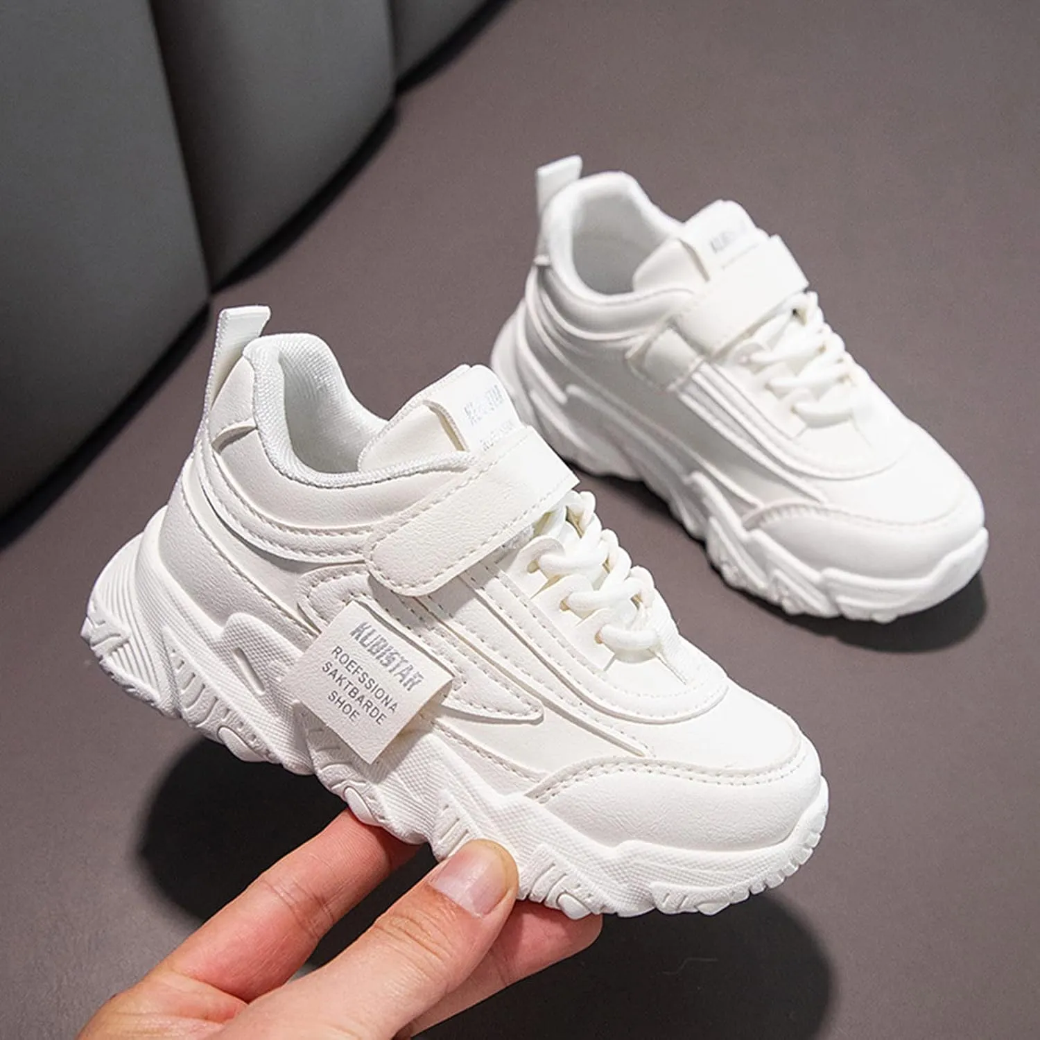 Baby Shoes Fashion All Seasons Children Sports Shoes Girls Flat Sole Non Slip Light Lace Up Sneaker for Girls