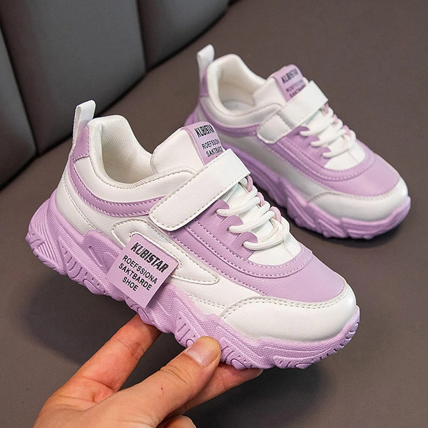 Baby Shoes Fashion All Seasons Children Sports Shoes Girls Flat Sole Non Slip Light Lace Up Sneaker for Girls