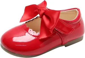 Baby Shoes Toddler Premium Bowknot Mary Jane Burnish PU Leather Shoes Girls Wedding Princess Baptism Crib Shoes
