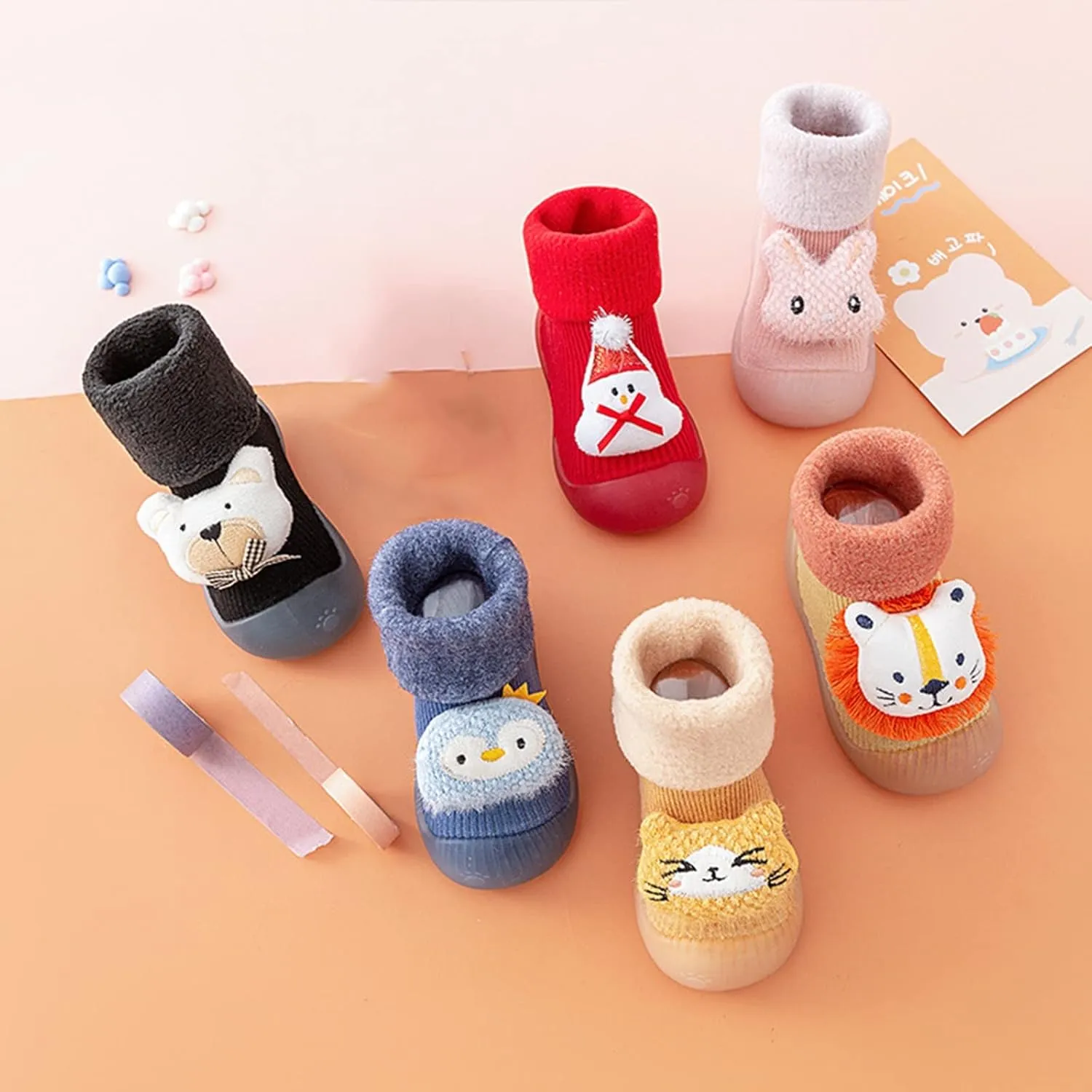 Baby Shoes Warm Winter Cartoon Baby Shoes Baby Soft Sole Shoes Babies First Shoes for Walking (Pink, 1.5-2 Years)
