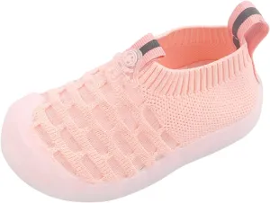 Baby Single Shoes Girls Leisure Shoes Mesh Shoes Breathable Soft Sole Sport Shoes Socks Outdoor Shoes (Pink, 20)