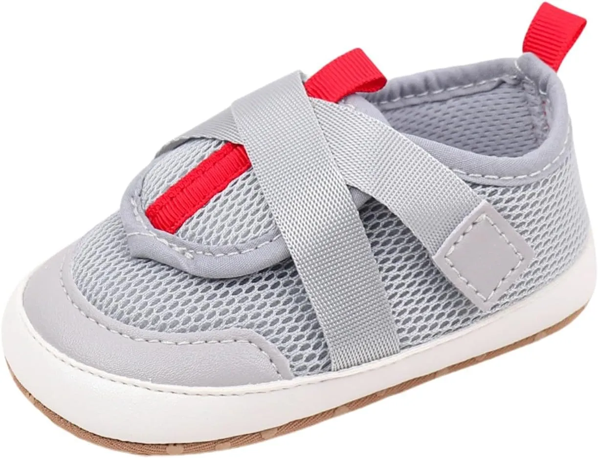 Baby Sneakers Girls Boys Lightweight Breathable Mesh First Walking Shoes Flat Bottom Walking Shoes for Baby Girls Size 4