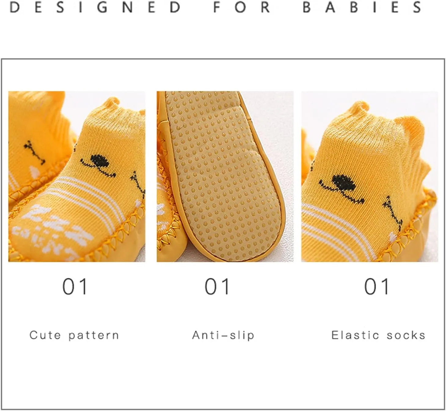Baby Sock Shoes Baby Walking Shoes Infant Non-Slip Breathable Slippers Soft Rubber Sole Baby Boys Girls Floor Shoes