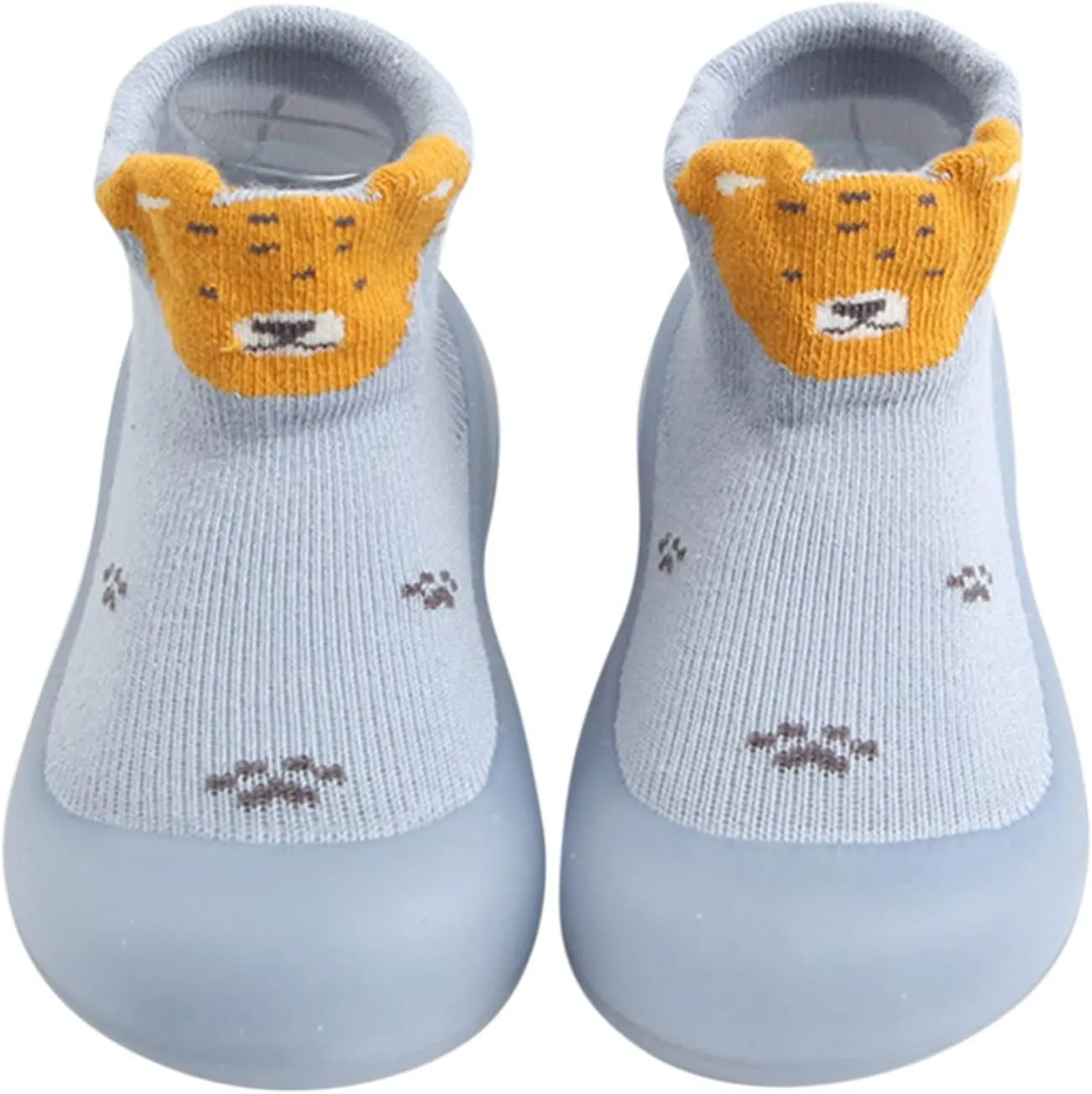 Baby Sock Shoes Boys Girls First Walking Shoes Non Slip Cartoon Soft Rubber Sole Floor Slipper Infant Toddler Sneakers