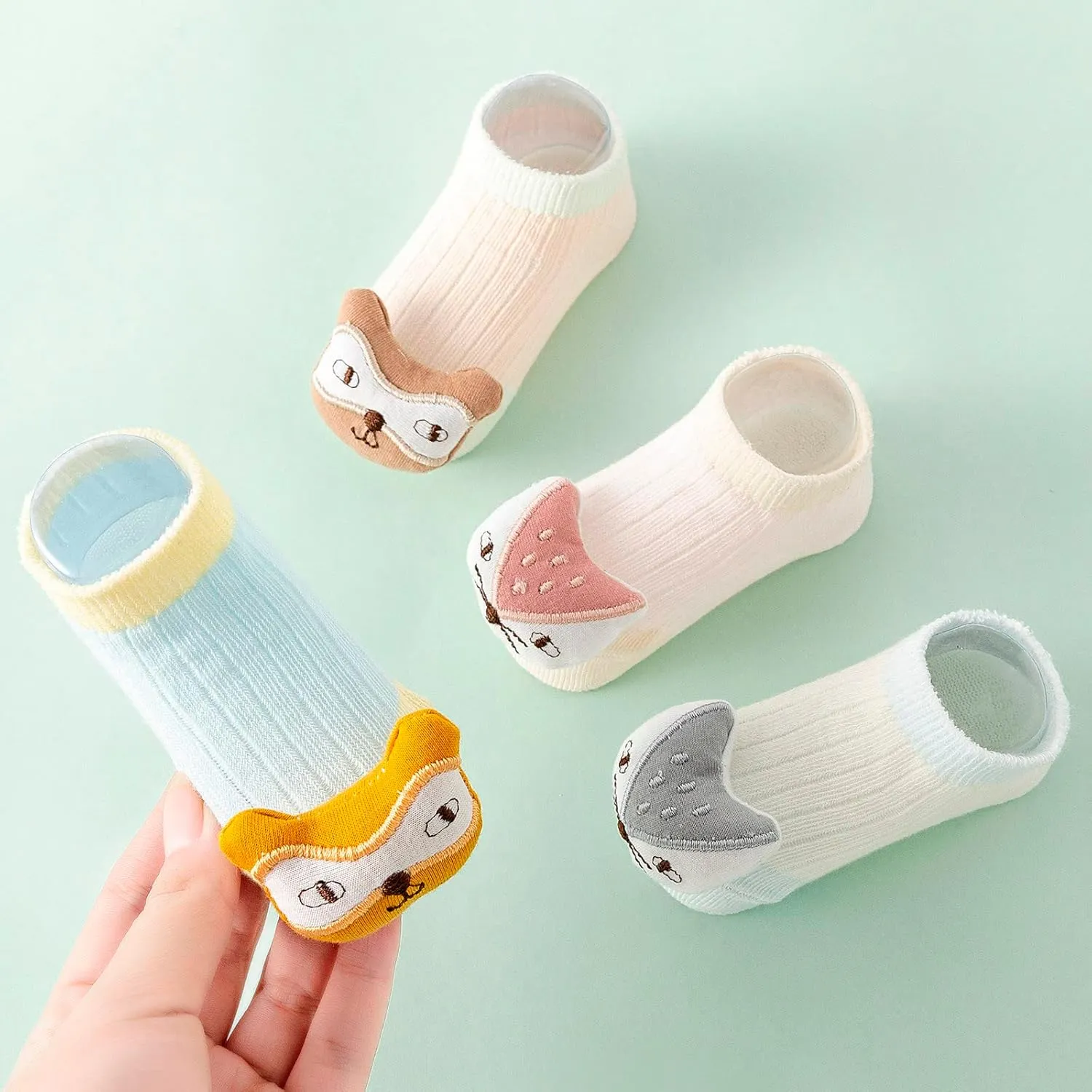 Baby Sock Shoes Boys Girls Non-Slip First Walking Shoes Lightweight Slip-on Sneakers Soft Sole rotect Toes