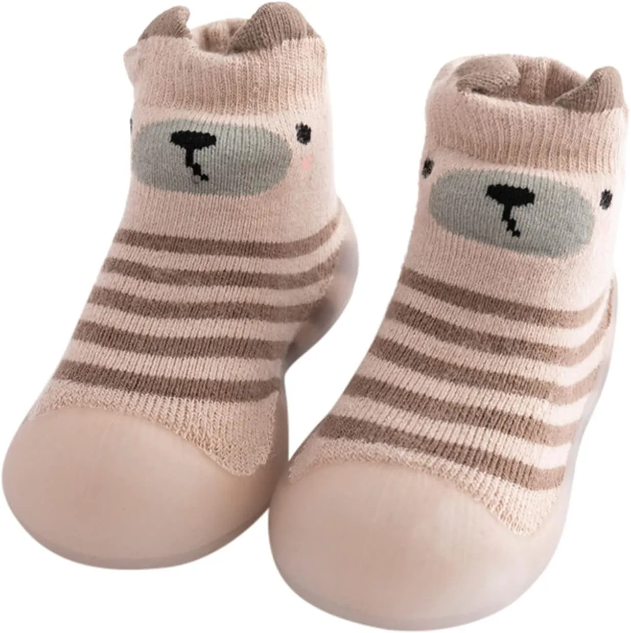 Baby Sock Shoes Kids Toddler Baby Boys Girls Solid Warm Knit Soft Sole Rubber Shoes Slipper Stocking First Walking Shoes