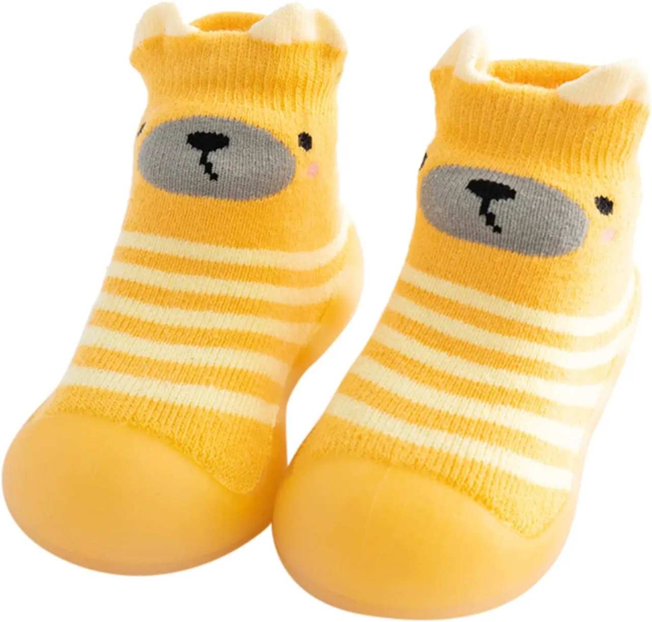 Baby Sock Shoes Kids Toddler Baby Boys Girls Solid Warm Knit Soft Sole Rubber Shoes Slipper Stocking First Walking Shoes