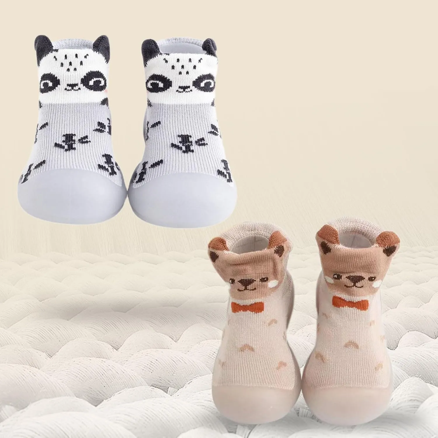 Baby Sock Shoes Toddler Walking Shoes Infant Non-Slip Indoor Cartoon Slippers Soft Rubber Sole Slip On Sneaker