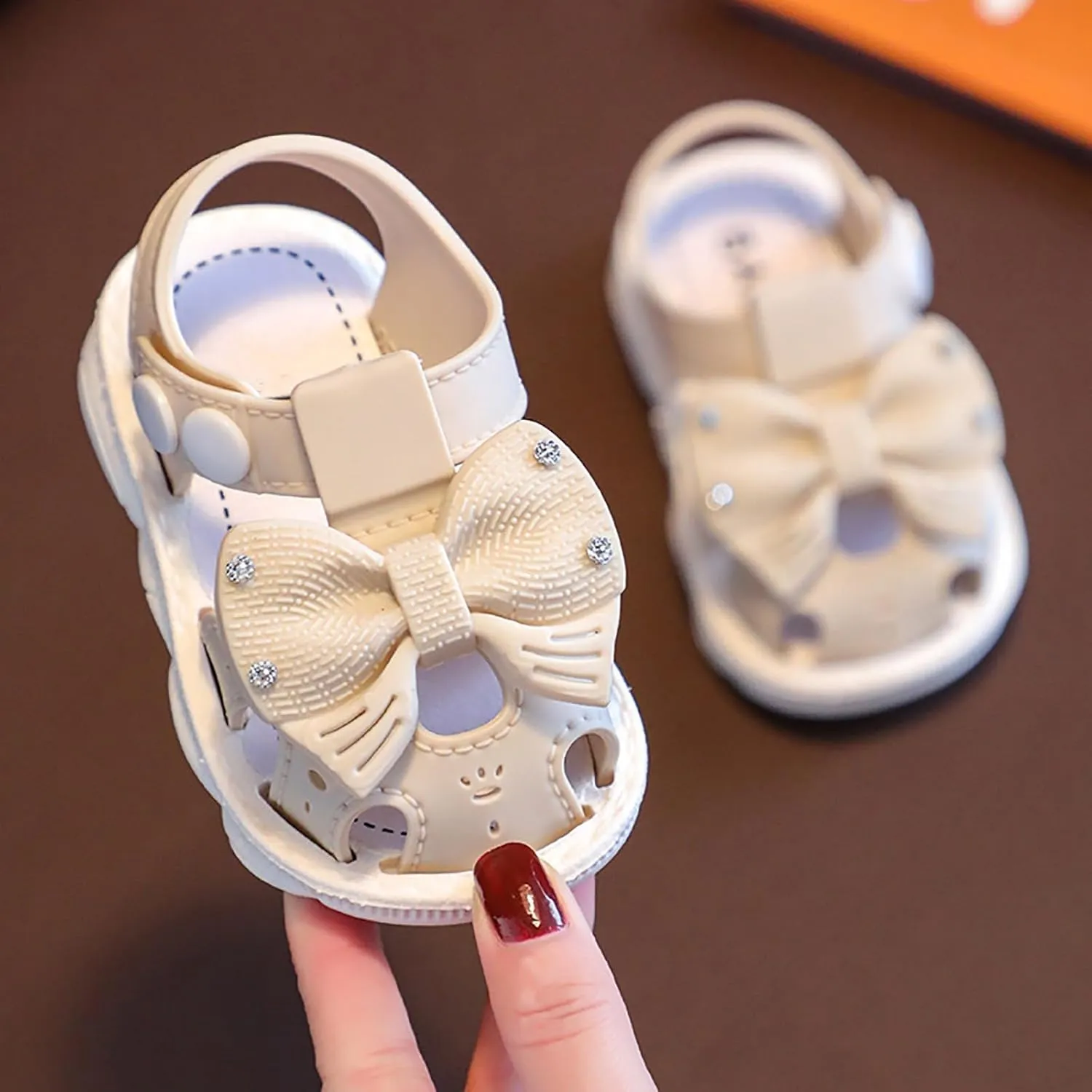 Baby Toddler Infant Girls Summer Sandals Outdoor Beach Anti-Slip Newborn Walking Shoes Flower Princess Size 2 Slides