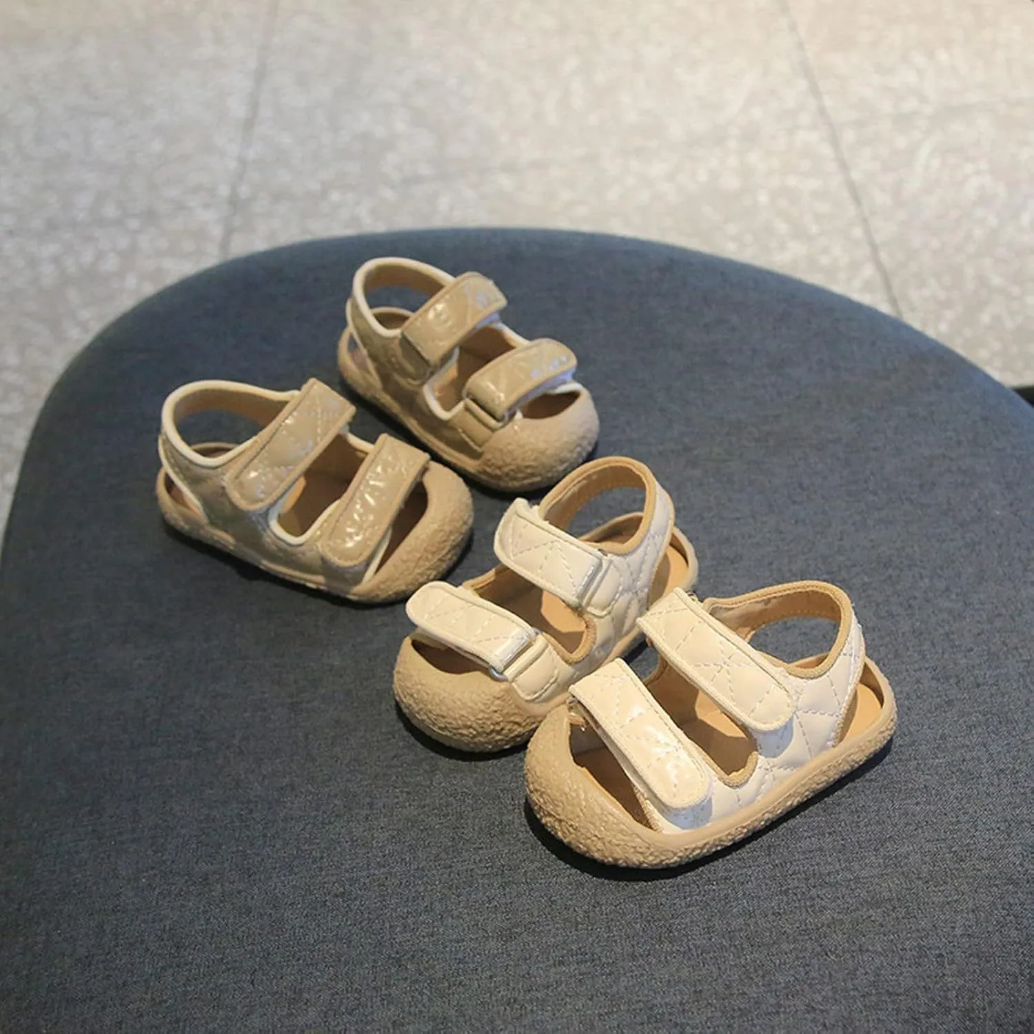 Baby Toddler Infant Unisex Cloesd-Toe Beach Anti-Slip Solid Sandal Rubber Soft Sole Newborn First alker Shoe