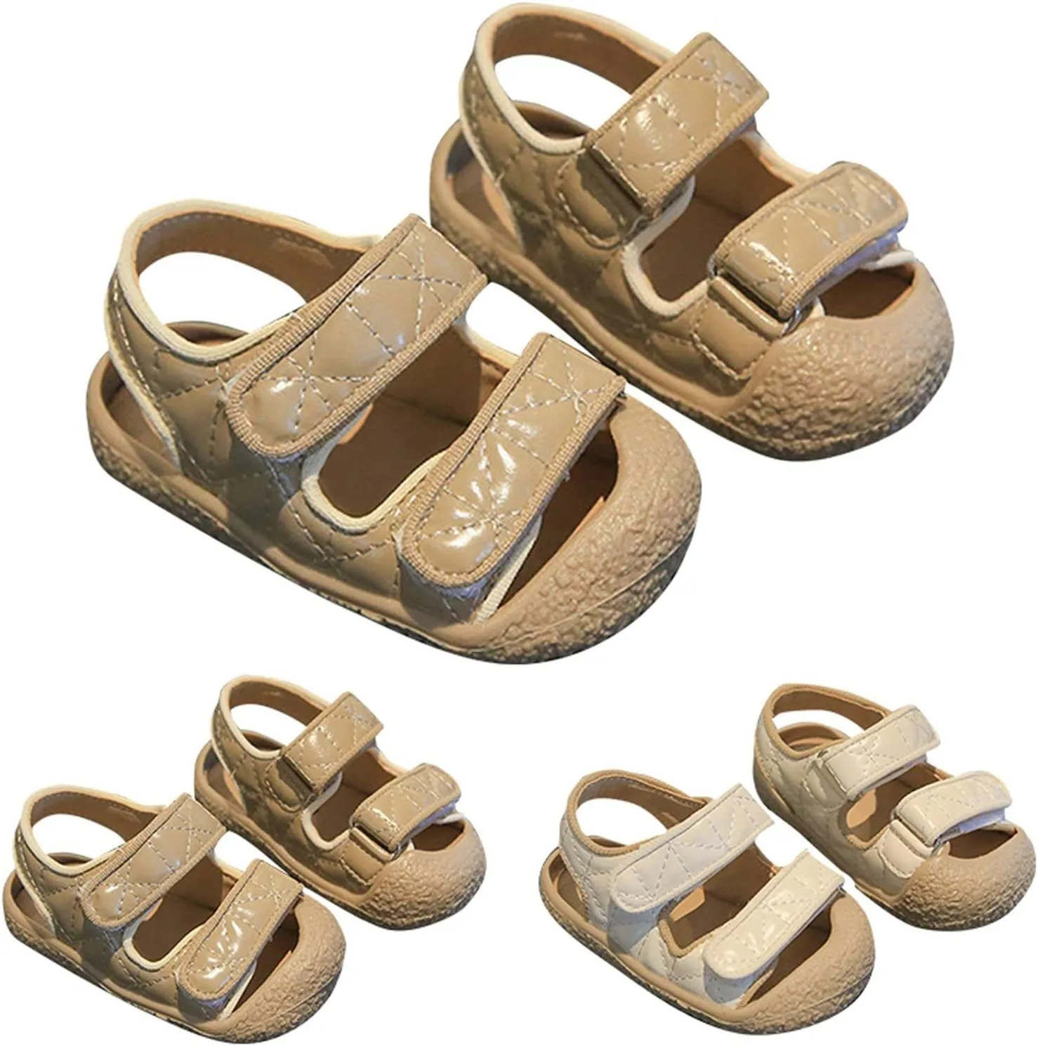 Baby Toddler Infant Unisex Cloesd-Toe Beach Anti-Slip Solid Sandal Rubber Soft Sole Newborn First alker Shoe