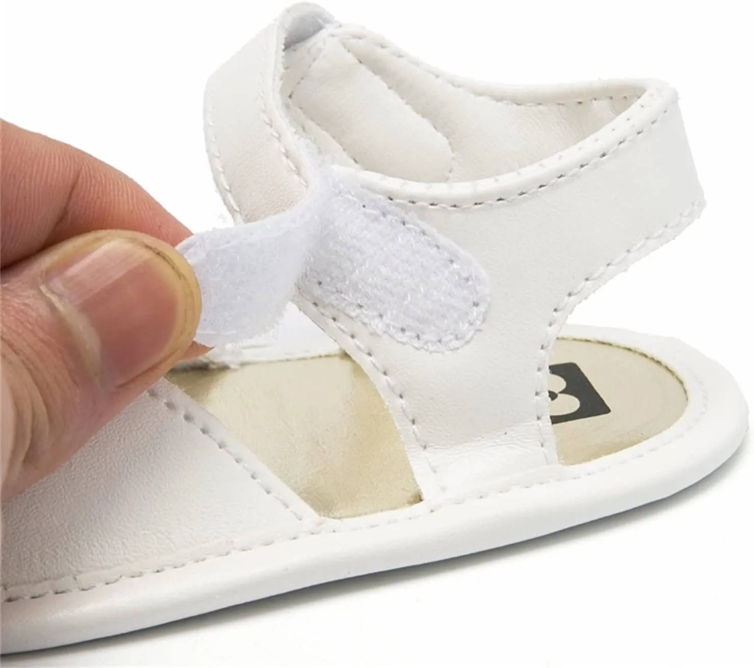 Baby Toddler Sandals Infant Girls Boys Shoes Non-Slip Soft Sole Flat Shoes Summer Crib Shoes (White, 5 Infant)