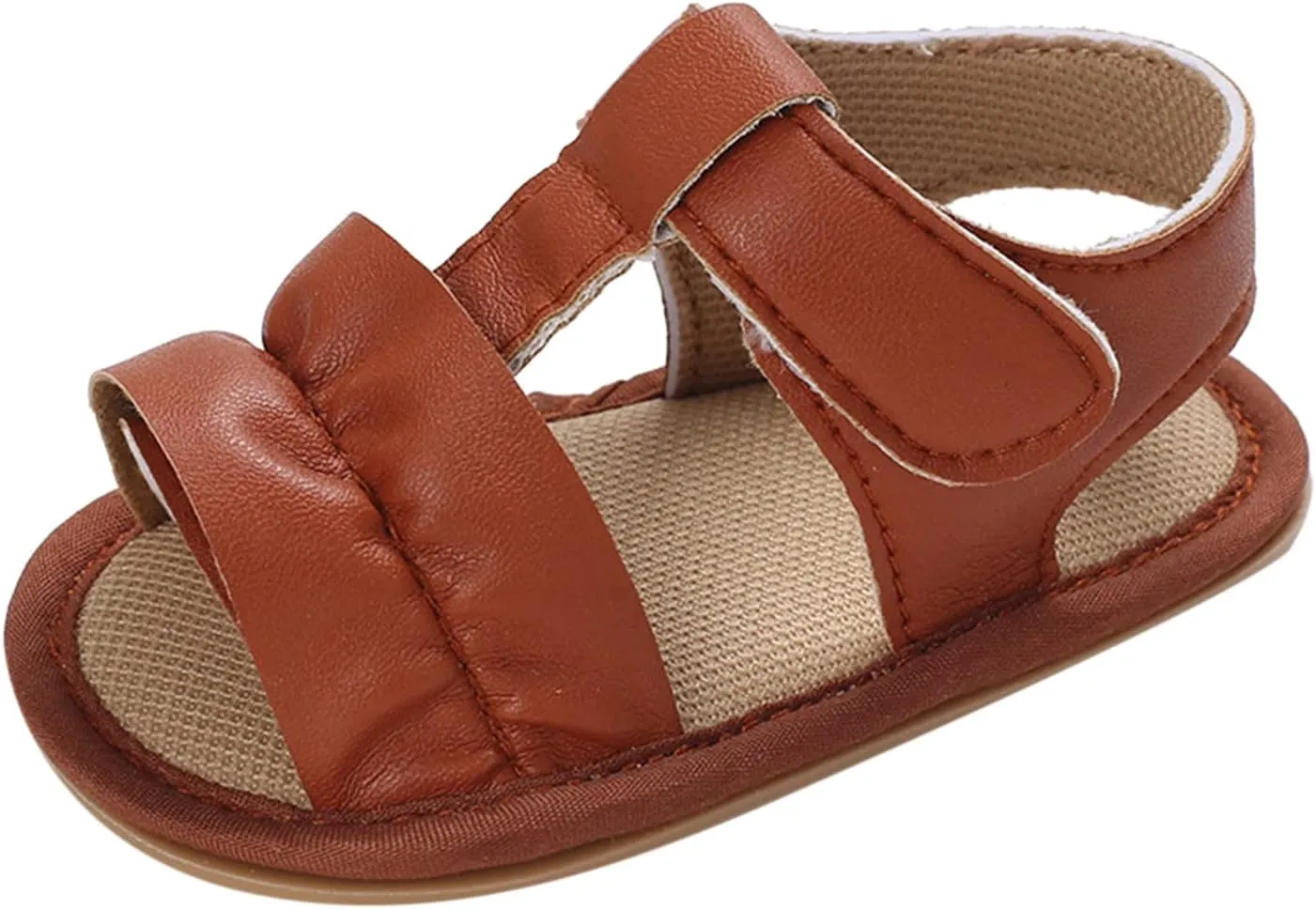 Baby Toddler Sandals Infant Girls Boys Shoes Outdoor First Walkers Non-Slip Rubber Soft Sole Sneakers (Coffee, 4 Infant)