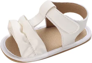 Baby Toddler Sandals Infant Girls Boys Shoes Outdoor First Walkers Non-Slip Rubber Soft Sole Sneakers (White, 6 Toddler)