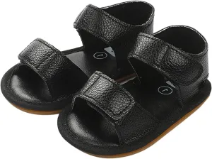 Baby Toddler Sandals Infant Girls Boys Shoes Prewalkers Athletic Soft Sole Flat Shoes Casual Summer (Black, 5 Infant)