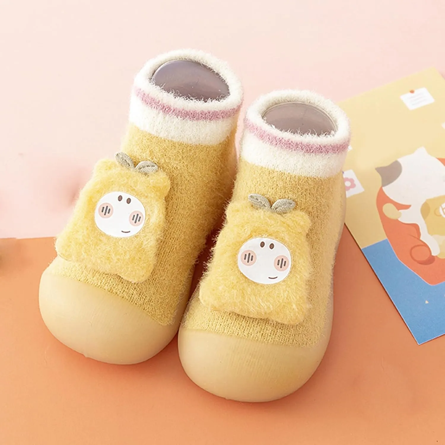 Baby Toddler Slippers Socks Non-Slip Soft Sole Infant Boys Girls Slippers Socks First Walker Indoor Floor Shoes Socks