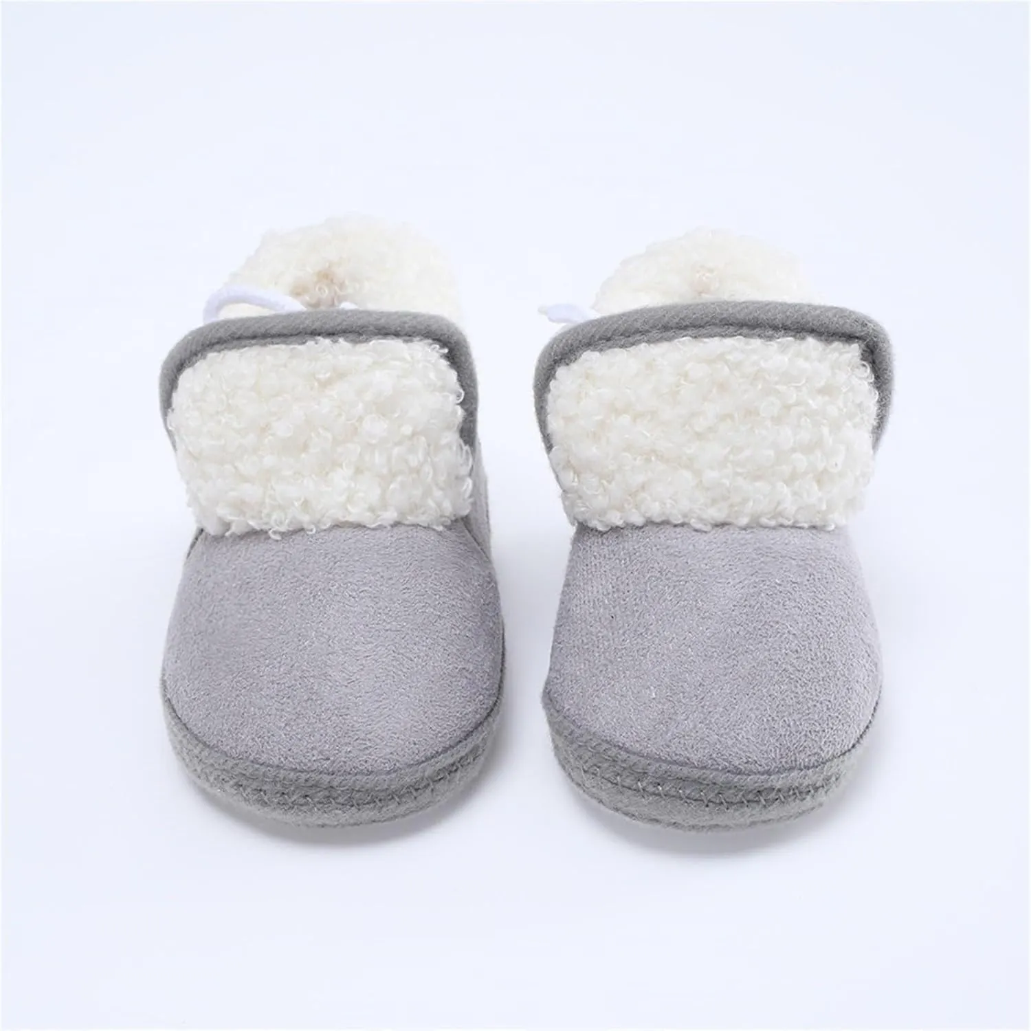 Baby Unisex Warm Fr Lined Soft Boots Infant Winter Ankle Non-Slip Rubber Texture Sole Toddler Winter Snow Shoes
